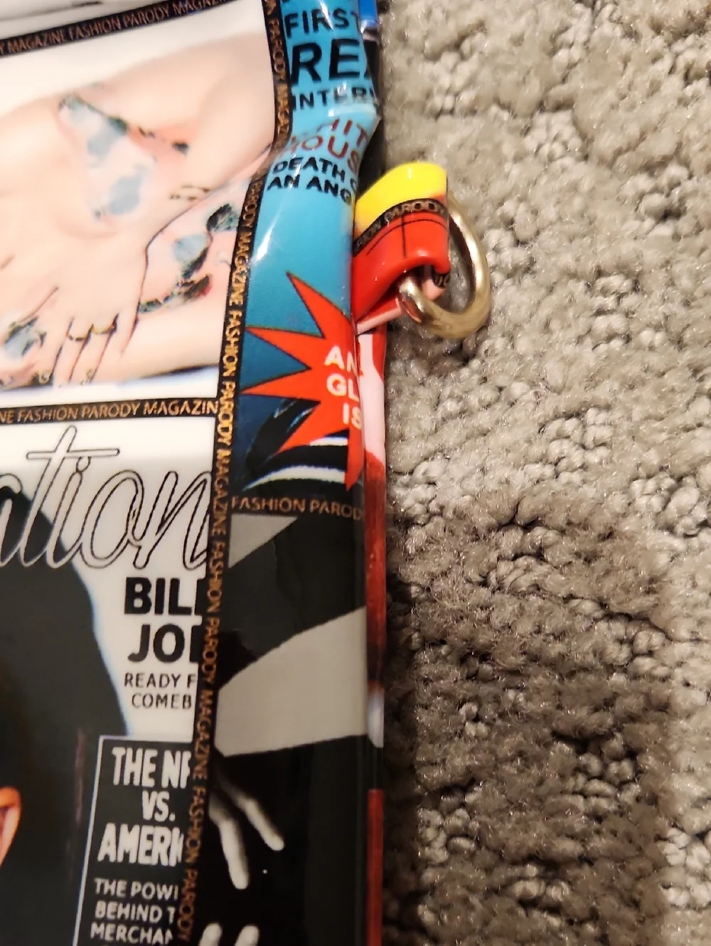 NEW Multicolor Magazine-Print Foldover Clutch